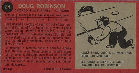 1964-65 Topps #84 Doug Robinson Back
