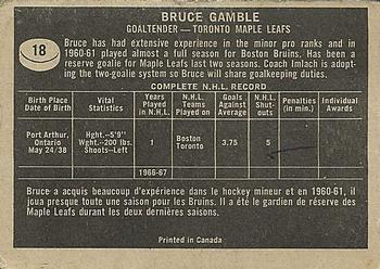 1967-68 Topps #18 Bruce Gamble Back