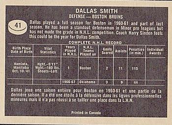 1967-68 Topps #41 Dallas Smith Back