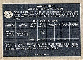 1967-68 Topps #55 Wayne Maki Back