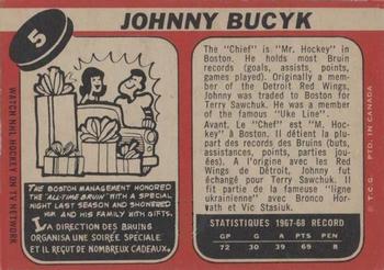 1968-69 O-Pee-Chee #5 Johnny Bucyk Back