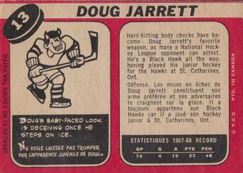 1968-69 O-Pee-Chee #13 Doug Jarrett Back