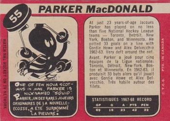 1968-69 O-Pee-Chee #55 Parker MacDonald Back