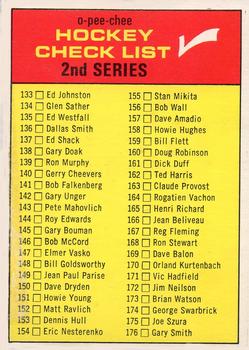 1968-69 O-Pee-Chee #61 2nd Series Checklist 133-216 Front