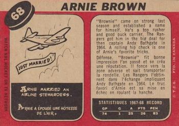1968-69 O-Pee-Chee #68 Arnie Brown Back