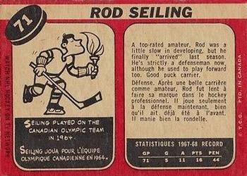 1968-69 O-Pee-Chee #71 Rod Seiling Back