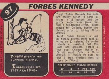 1968-69 O-Pee-Chee #97 Forbes Kennedy Back