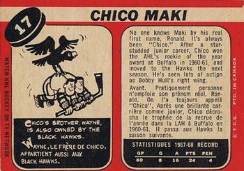 1968-69 O-Pee-Chee #17 Chico Maki Back