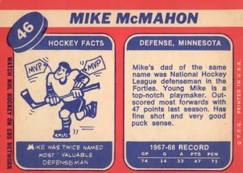 1968-69 Topps #46 Mike McMahon Back