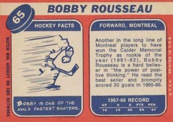 1968-69 Topps #65 Bobby Rousseau Back