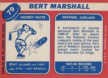 1968-69 Topps #79 Bert Marshall Back