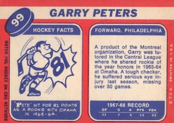 1968-69 Topps #99 Garry Peters Back