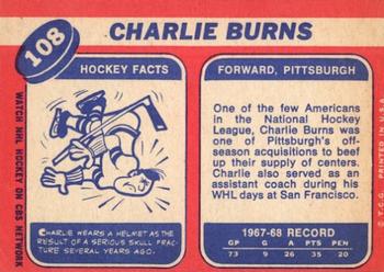 1968-69 Topps #108 Charlie Burns Back