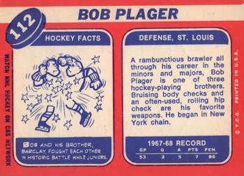 1968-69 Topps #112 Bob Plager Back
