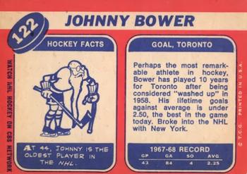 1968-69 Topps #122 Johnny Bower Back