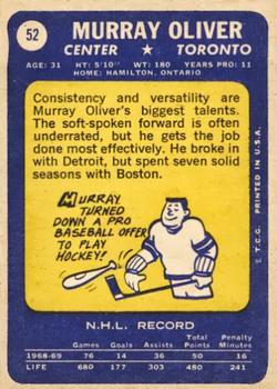 1969-70 Topps #52 Murray Oliver Back