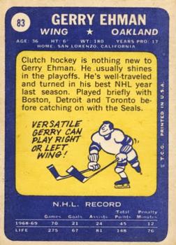 1969-70 Topps #83 Gerry Ehman Back