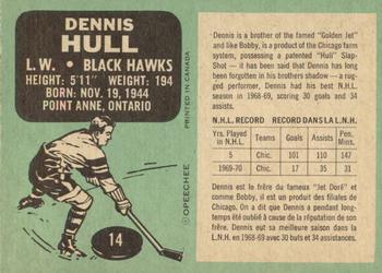 1970-71 O-Pee-Chee #14 Dennis Hull Back