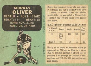 1970-71 O-Pee-Chee #167 Murray Oliver Back