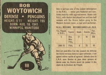 1970-71 O-Pee-Chee #88 Bob Woytowich Back