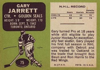 1970-71 Topps #75 Gary Jarrett Back