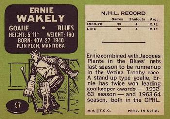 1970-71 Topps #97 Ernie Wakely Back