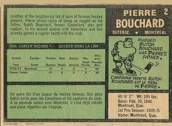 1971-72 O-Pee-Chee #2 Pierre Bouchard Back