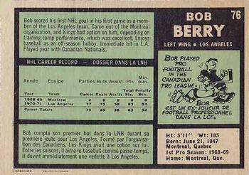 1971-72 O-Pee-Chee #76 Bob Berry Back