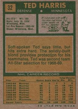 1971-72 Topps #32 Ted Harris Back