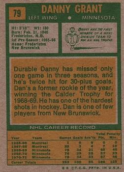 1971-72 Topps #79 Danny Grant Back