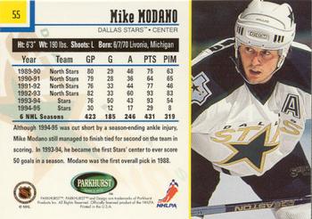 1995-96 Parkhurst International - Emerald Ice #55 Mike Modano Back