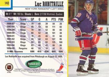 1995-96 Parkhurst International - Emerald Ice #140 Luc Robitaille Back