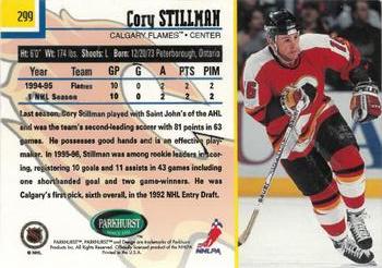 1995-96 Parkhurst International - Emerald Ice #299 Cory Stillman Back