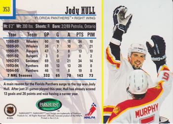 1995-96 Parkhurst International - Emerald Ice #353 Jody Hull Back