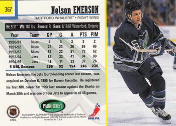 1995-96 Parkhurst International - Emerald Ice #367 Nelson Emerson Back