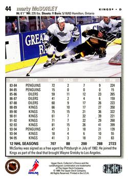 1995-96 Collector's Choice - Player's Club #44 Marty McSorley Back