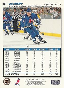 1995-96 Collector's Choice - Player's Club #80 Uwe Krupp Back