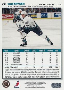 1995-96 Collector's Choice - Player's Club #241 Todd Krygier Back