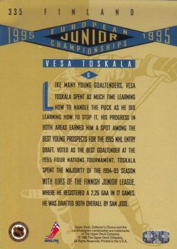 1995-96 Collector's Choice - Player's Club #335 Vesa Toskala Back