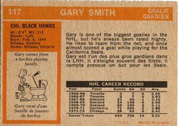 1972-73 O-Pee-Chee #117 Gary Smith Back