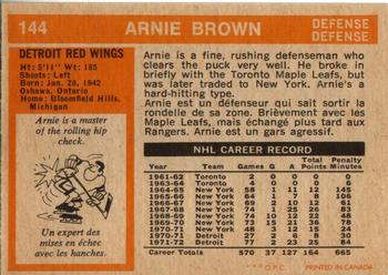 1972-73 O-Pee-Chee #144 Arnie Brown Back