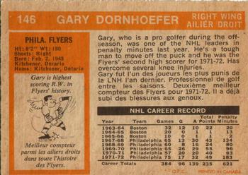 1972-73 O-Pee-Chee #146 Gary Dornhoefer Back