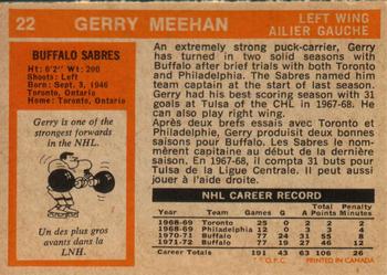 1972-73 O-Pee-Chee #22 Gerry Meehan Back