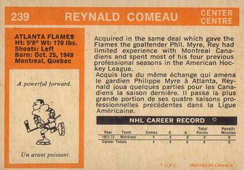 1972-73 O-Pee-Chee #239 Reynald Comeau Back