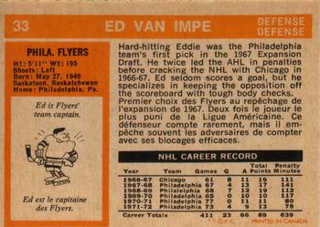 1972-73 O-Pee-Chee #33 Ed Van Impe Back