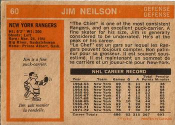 1972-73 O-Pee-Chee #60 Jim Neilson Back