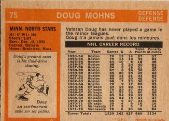 1972-73 O-Pee-Chee #75 Doug Mohns Back