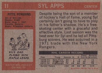 1972-73 Topps #11 Syl Apps Back