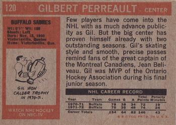 1972-73 Topps #120 Gilbert Perreault Back