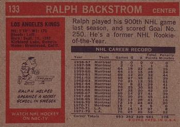 1972-73 Topps #133 Ralph Backstrom Back